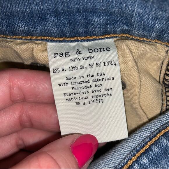 rag & bone Capri Step Frayed Hem Light Wash Skinny Jeans Wiley Size: 27 - Picture 7 of 16